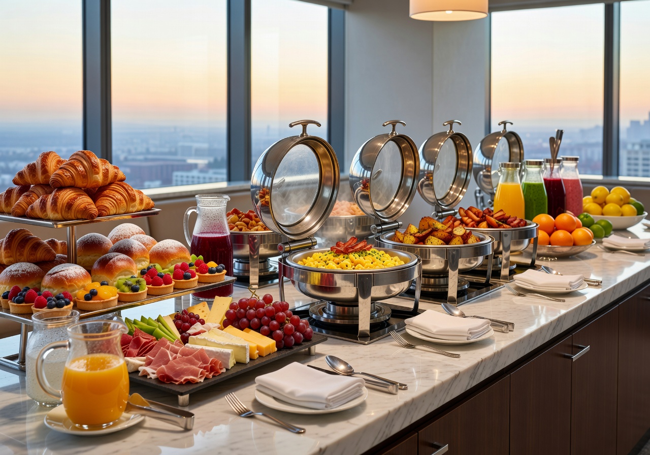 Hotel breakfast buffet luxury