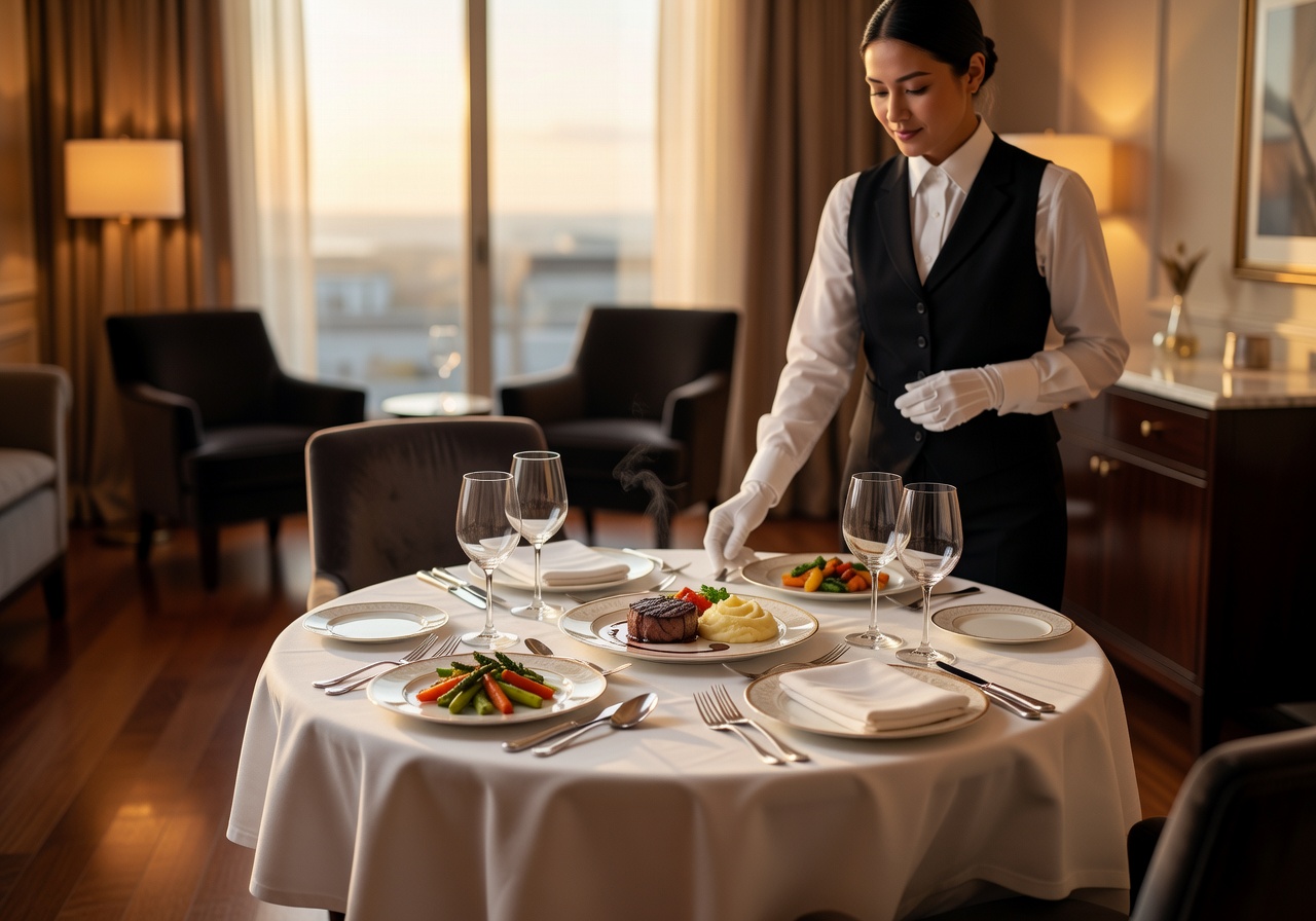 In-room private dining service