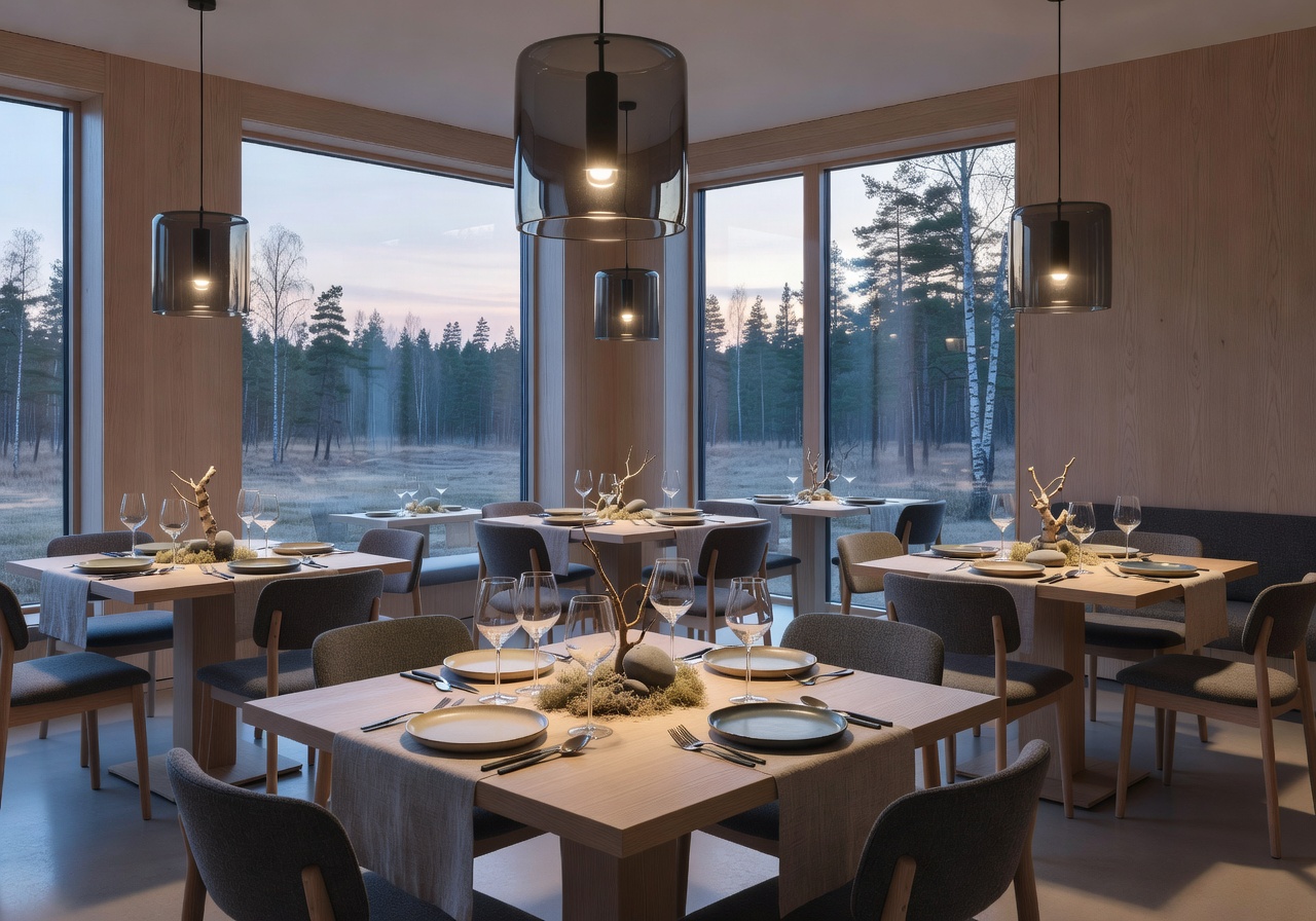 Nordic fine dining restaurant interior